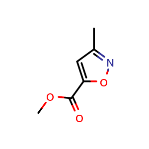 Chemical structure of Methyl 3-methylisoxazole-5-carboxylate , CAS 1004-96-2, AChemBlock Y220170