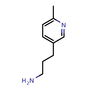 Chemical structure of 3-(6-Methylpyridin-3-yl)propan-1-amine , CAS 1060806-38-3, AChemBlock Y220172