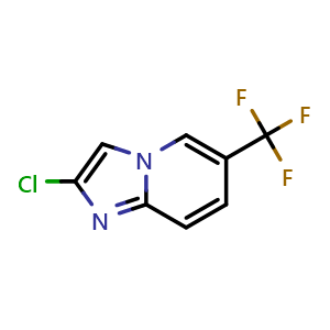 Chemical structure of 2-Chloro-6-(trifluoromethyl)imidazo[1,2-a]pyridine , CAS 112601-16-8, AChemBlock Y220178