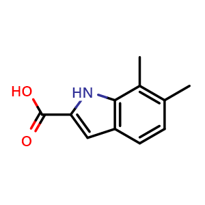 Chemical structure of 6,7-Dimethyl-1H-indole-2-carboxylic acid , CAS 383132-15-8, AChemBlock Y220194