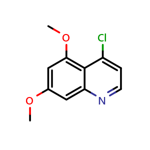 Chemical structure of 4-Chloro-5,7-dimethoxyquinoline , CAS 143946-49-0, AChemBlock Y220197