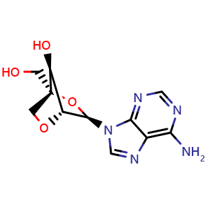 Chemical structure of 2'-O,4'-C-Methyleneadenosine , CAS 206055-70-1, AChemBlock Y220199