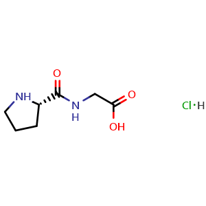 Chemical structure of Prolylglycine hydrochloride , CAS 885459-11-0, AChemBlock Y220207