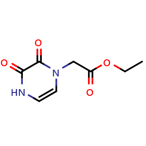 Chemical structure of Ethyl 2-(2,3-dioxo-3,4-dihydropyrazin-1(2H)-yl)acetate , CAS 312904-87-3, AChemBlock Y220222