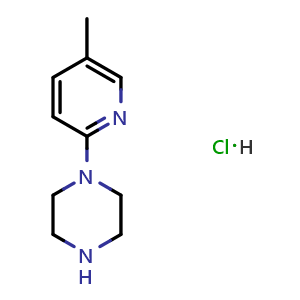 Chemical structure of 1-(5-Methylpyridin-2-yl)piperazine hydrochloride , CAS 1185307-85-0, AChemBlock Y220223