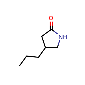 Chemical structure of 4-Propylpyrrolidin-2-one , CAS 89895-19-2, AChemBlock Y220242