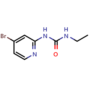 Chemical structure of 1-(4-bromopyridin-2-yl)-3-ethylurea , CAS 1031432-46-8, AChemBlock Y220247