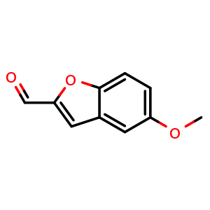 Chemical structure of 5-Methoxybenzofuran-2-carbaldehyde , CAS 23145-19-9, AChemBlock Y220250