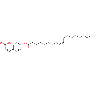 Chemical structure of 4-Methylumbelliferyl oleate , CAS 18323-58-5, AChemBlock Y220252