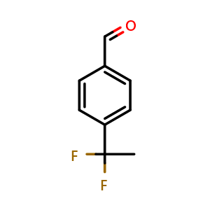 Chemical structure of 4-(1,1-Difluoroethyl)benzaldehyde , CAS 55805-22-6, AChemBlock Y220261