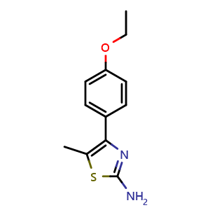 Chemical structure of 4-(4-Ethoxyphenyl)-5-methylthiazol-2-amine , CAS 443922-53-0, AChemBlock Y220292