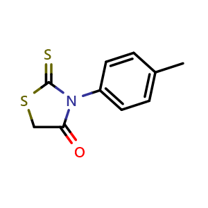 Chemical structure of 2-Thioxo-3-p-tolyl-thiazolidin-4-one , CAS 3919-81-1, AChemBlock Y220293