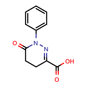 Chemical structure of 6-Oxo-1-phenyl-1,4,5,6-tetrahydropyridazine-3-carboxylic acid , CAS 33548-33-3, AChemBlock Y220296