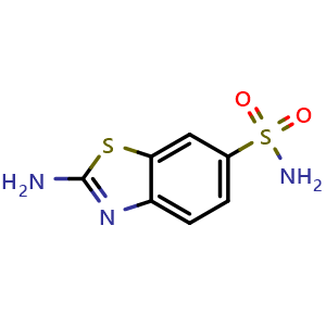 Chemical structure of 2-Amino-benzothiazole-6-sulfonic acid amide , CAS 18101-58-1, AChemBlock Y220303
