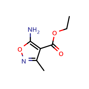 Chemical structure of Ethyl 5-amino-3-methyl-1,2-oxazole-4-carboxylate , CAS 25786-72-5, AChemBlock Y220314