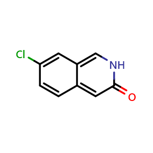 Chemical structure of 7-Chloroisoquinolin-3(2H)-one , CAS 1175272-80-6, AChemBlock Y220328