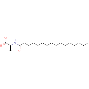 Chemical structure of N-Hexadecanoyl-alanine , CAS 56255-31-3, AChemBlock Y220330