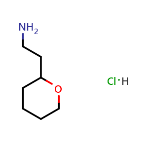 Chemical structure of 2-(Tetrahydro-2H-pyran-2-yl)ethan-1-amine hydrochloride , CAS 1005756-81-9, AChemBlock Y220332