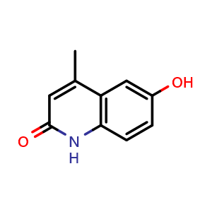 Chemical structure of 6-Hydroxy-4-methylquinolin-2(1H)-one , CAS 34982-01-9, AChemBlock Y220356