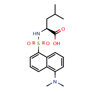 Chemical structure of Dansyl-L-leucine , CAS 1100-22-7, AChemBlock Y220362