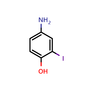 Chemical structure of 4-Amino-2-iodophenol , CAS 89640-51-7, AChemBlock Y220376
