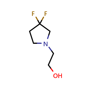 Chemical structure of 2-(3,3-Difluoropyrrolidin-1-yl)ethan-1-ol , CAS 950662-61-0, AChemBlock Y220379