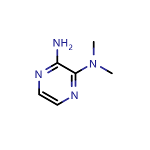 Chemical structure of 2-Amino-3-(dimethylamino)pyrazine , CAS 89488-74-4, AChemBlock Y220387