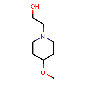 Chemical structure of 2-(4-Methoxypiperidin-1-yl)ethan-1-ol , CAS 1153435-48-3, AChemBlock Y220393