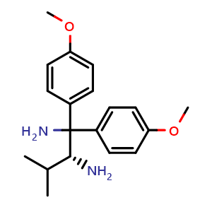 Chemical structure of (R)-(+)-1,1-Bis(4-methoxyphenyl)-3-methyl-1,2-butanediamine , CAS 166764-19-8, AChemBlock Y220422