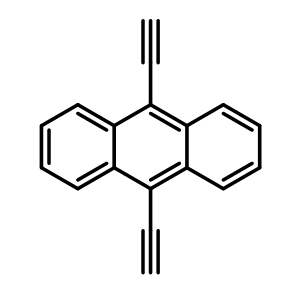 Chemical structure of 9,10-Diethynylanthracene , CAS 18512-55-5, AChemBlock Y220440