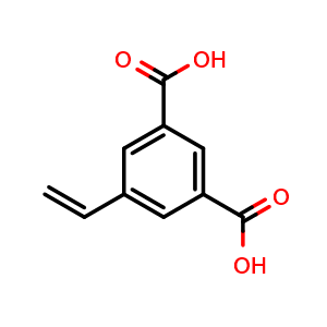 Chemical structure of 5-Vinylisophthalic acid , CAS 1041374-16-6, AChemBlock Y220442