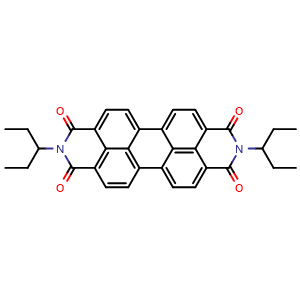 Chemical structure of 2,9-Di(pentan-3-yl)anthra[2,1,9-def:6,5,10-d'e'f']diisoquinoline-1,3,8,10(2H,9H)-tetraone , CAS 110590-81-3, AChemBlock Y220443