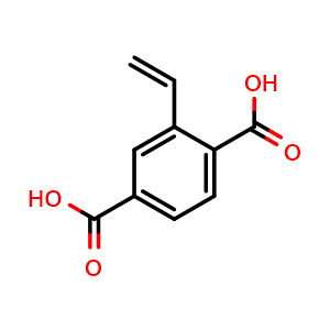 Chemical structure of 2-Vinylterephthalic acid , CAS 216431-29-7, AChemBlock Y220444