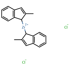Chemical structure of Bis(2-methylindenyl)zirconium dichloride , CAS 165688-64-2, AChemBlock Y220454