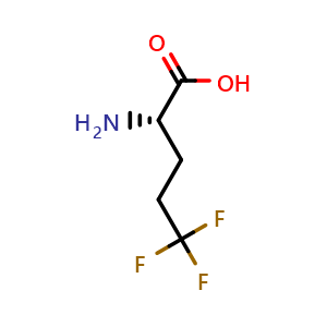 Chemical structure of (S)-2-Amino-5,5,5-trifluoropentanoic acid , CAS 122565-28-0, AChemBlock Y220455