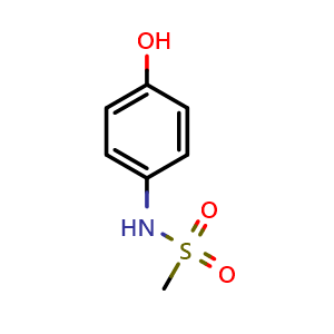 Chemical structure of N-(4-Hydroxyphenyl)methanesulfonamide , CAS 51767-39-6, AChemBlock Y220475