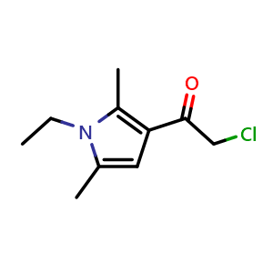 Chemical structure of 2-Chloro-1-(1-ethyl-2,5-dimethyl-1H-pyrrol-3-yl)ethanone , CAS 784172-19-6, AChemBlock Y220491
