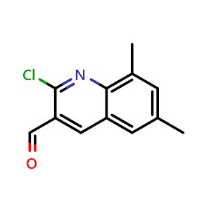 Chemical structure of 2-Chloro-6,8-dimethylquinoline-3-carbaldehyde , CAS 73568-31-7, AChemBlock Y220492