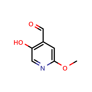 Chemical structure of 5-Hydroxy-2-methoxyisonicotinaldehyde , CAS 867267-28-5, AChemBlock Y220505