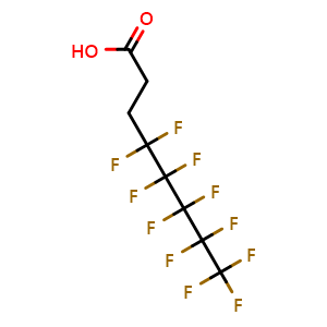 Chemical structure of 2H,2H,3H,3H-Perfluorooctanoic acid , CAS 914637-49-3, AChemBlock Y220512