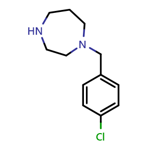 Chemical structure of 1-[(4-Chlorophenyl)methyl]-1,4-diazepane , CAS 40389-65-9, AChemBlock Y220517