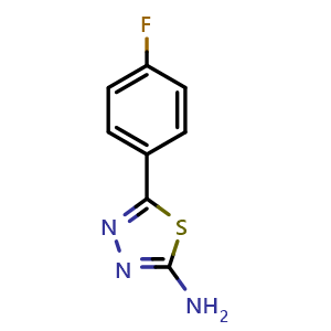 Chemical structure of 5-(4-Fluorophenyl)-1,3,4-thiadiazol-2-amine , CAS 942-70-1, AChemBlock Y220518