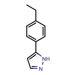 Chemical structure of 5-(4-Ethylphenyl)-1h-pyrazole , CAS 116999-33-8, AChemBlock Y220523
