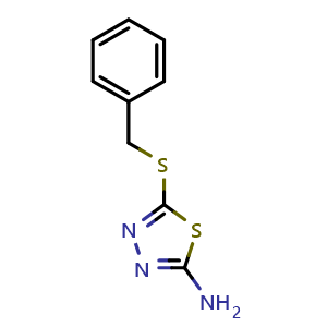 Chemical structure of 5-(Benzylsulfanyl)-1,3,4-thiadiazol-2-amine , CAS 25660-71-3, AChemBlock Y220526
