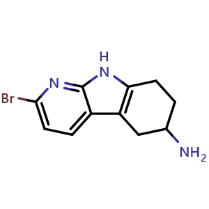 Chemical structure of 2-Bromo-6,7,8,9-tetrahydro-5H-pyrido[2,3-b]indol-6-amine , CAS 1342810-90-5, AChemBlock Y220531