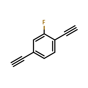 Chemical structure of 1,4-Diethynyl-2-fluorobenzene , CAS 137000-66-9, AChemBlock Y220535