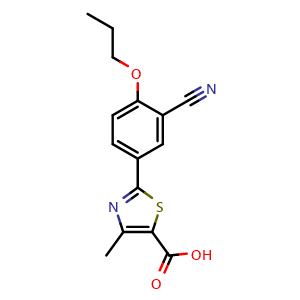 Chemical structure of O-Desisobutyl-O-n-propyl Febuxostat , CAS 1530308-87-2, AChemBlock Y220545