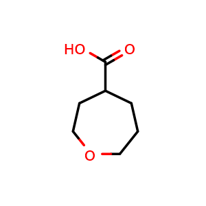 Chemical structure of Oxepane-4-carboxylic acid , CAS 933747-23-0, AChemBlock Y220569