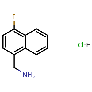 Chemical structure of (4-Fluoronaphthalen-1-yl)methanamine hydrochloride , CAS 870562-26-8, AChemBlock Y220570
