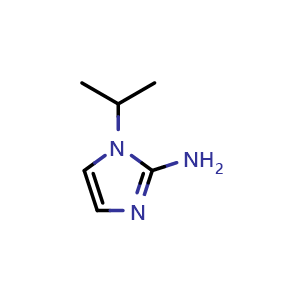 Chemical structure of 1-Isopropyl-1H-imidazol-2-amine , CAS 1056619-71-6, AChemBlock Y220574